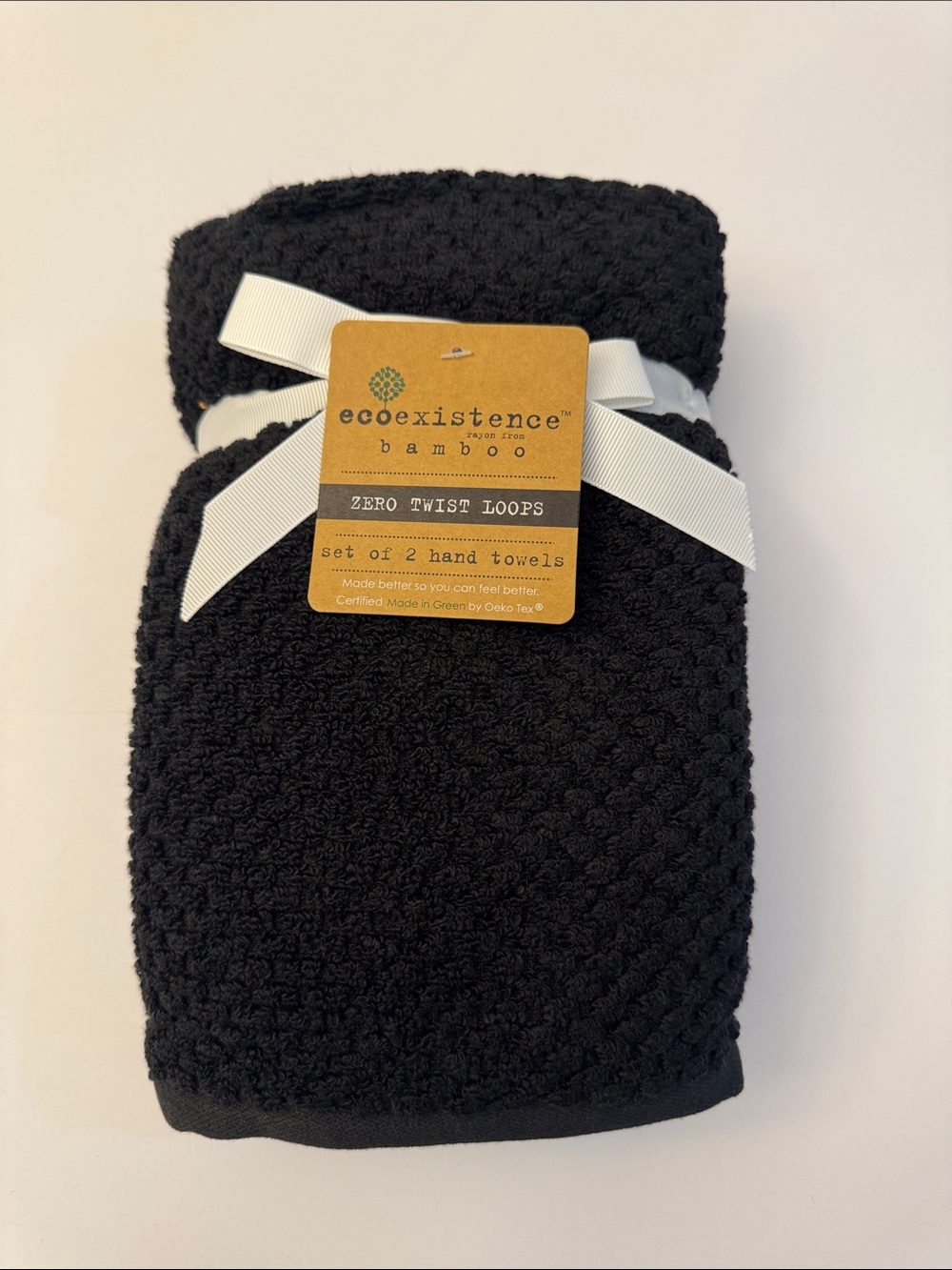 8pc ECOEXISTENCE Bamboo Zero Twist Loops Bath Towel Set - Caviar(Black) - Picture 6 of 11